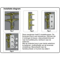 Ceres Square Inbouw 3-Wegs Douchethermostaat Vierkant Chroom