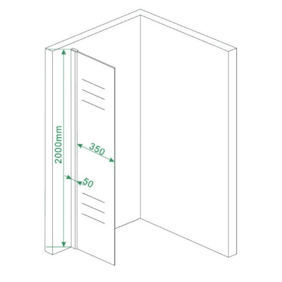 Zijwand Met Muurprofiel 40X200 Cm En 10 Mm Nano Glas