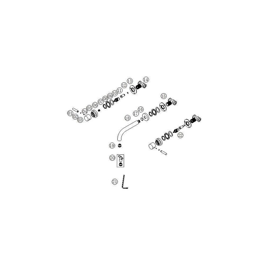 Amon Round Inbouw Wastafelmengkraan 2 Knops Chroom