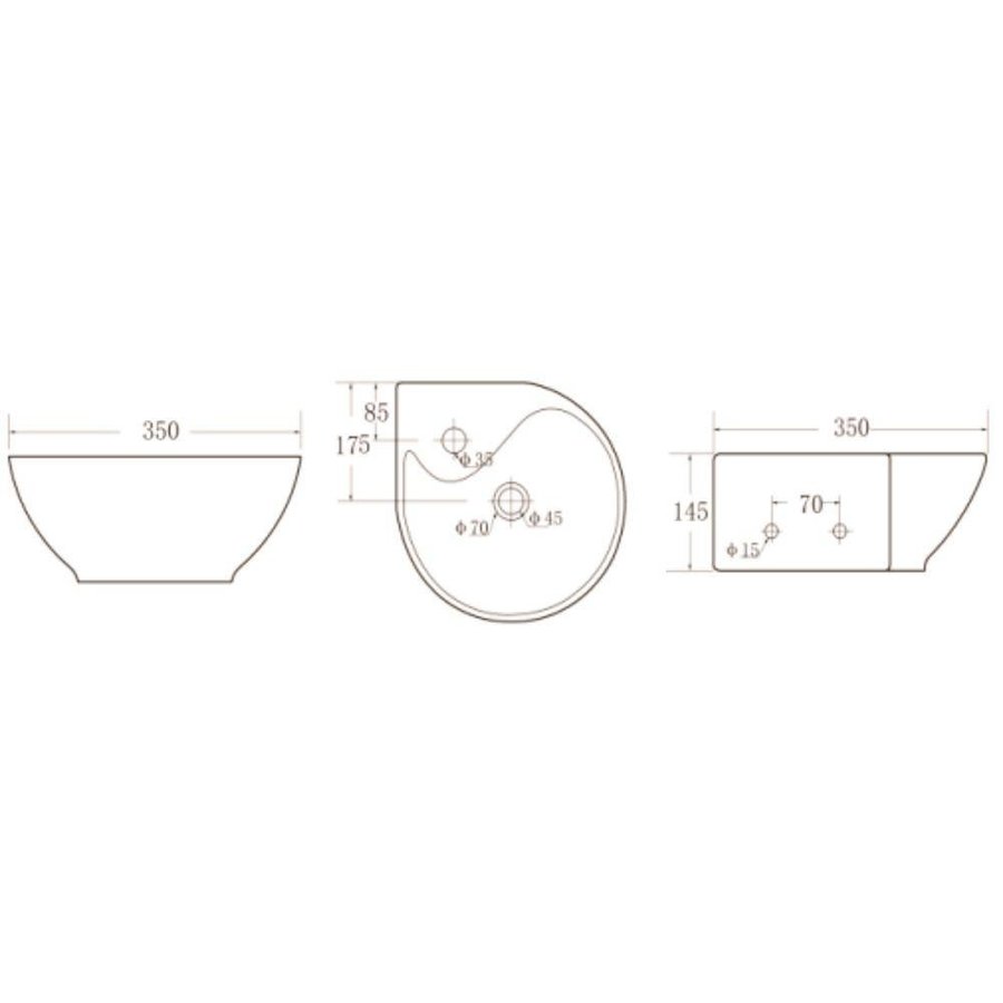 Kratos Keramische Hoek-Fontein 35X35X14,5 Cm Wit