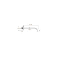 Inbouw-Baduitloop Vierkant 22 Cm 1/2" Chroom