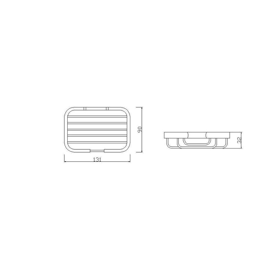 Hades Draad-Zeephouder Recht Chroom