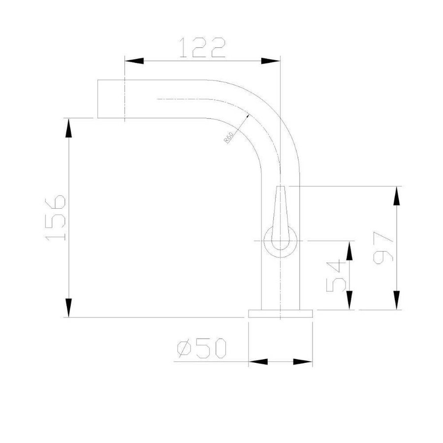 Freya Toiletkraan Staand Plat Chroom