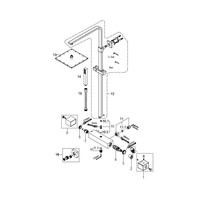 Ceres Square Douche-Opbouwset + Thermostaat Kraan Chroom