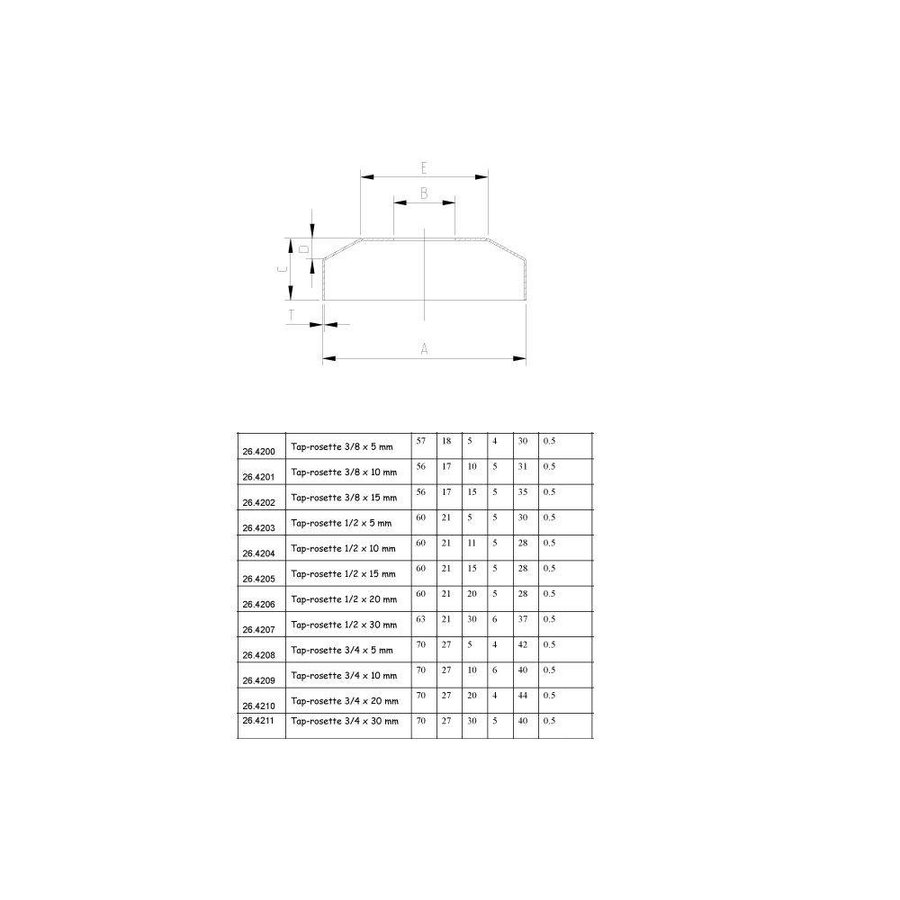 Chroom Kraanrozet 1/2X15Mm