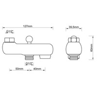 Thermostatische Baduitloop Chroom