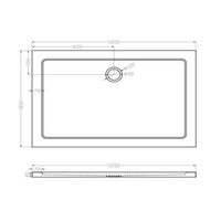 Luxe Douchebak Rechthoek 120X80X4 Cm Wit