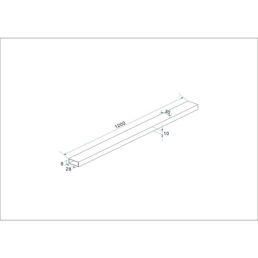 Losse Vierkante Stabilisatiestang 120 Cm