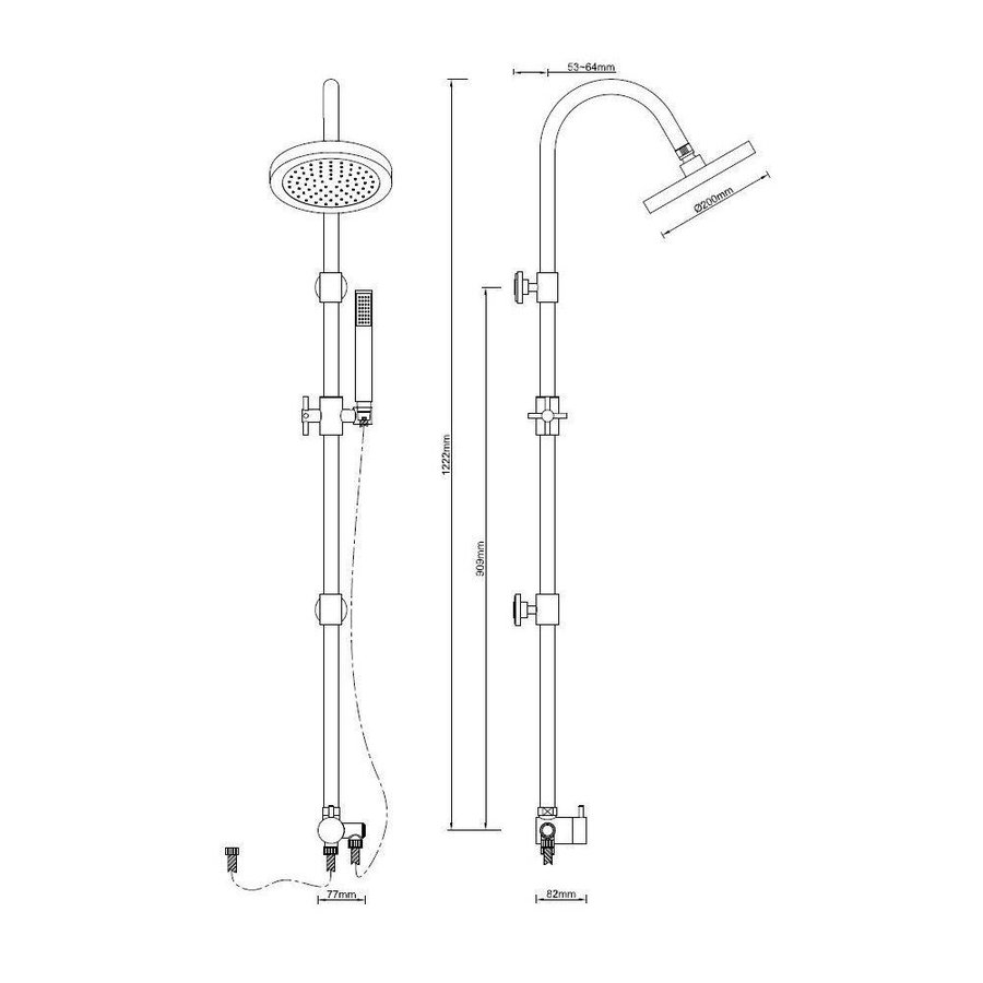 Regendouche Brigit Met 20Cm Regendouchekop Chroom