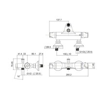 Thermostatische Badmengkraan Bragi Chroom 15Cm