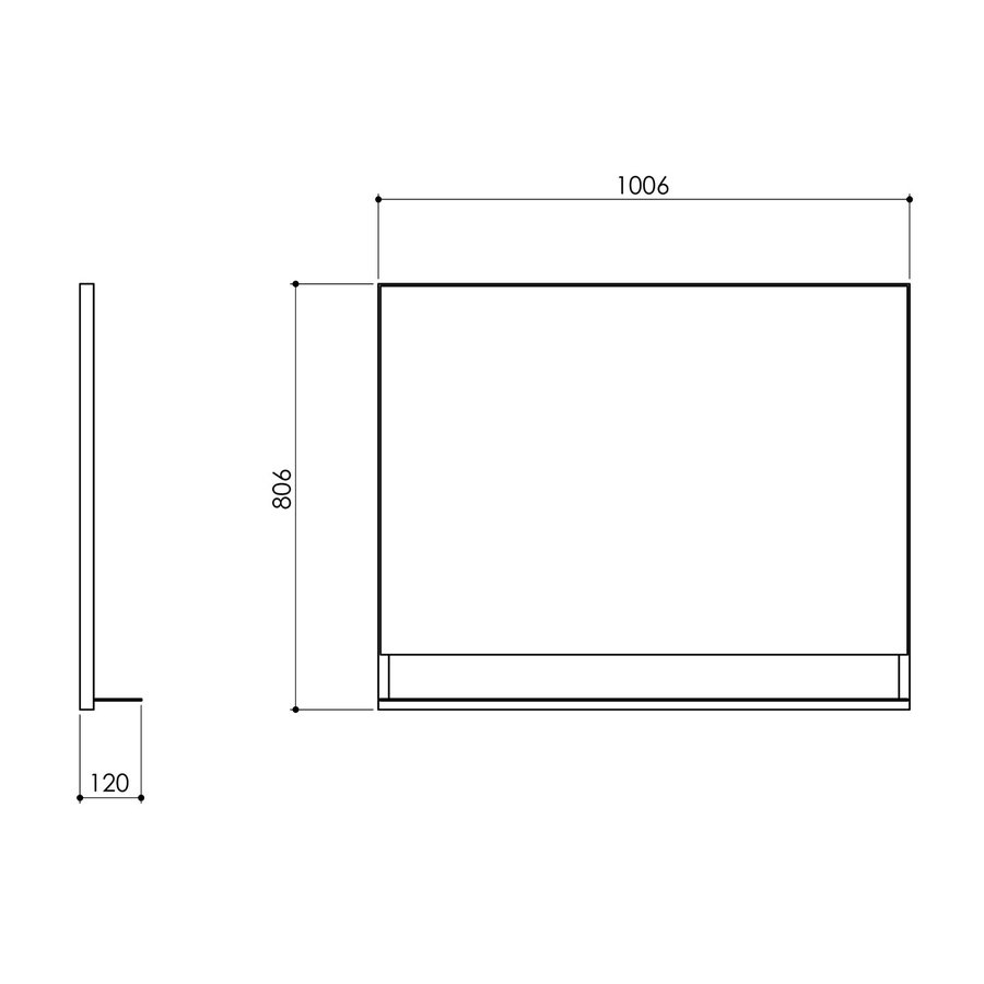 Badkamerspiegel met Planchet Boss & Wessing Reflect 100x80 cm Mat Zwart