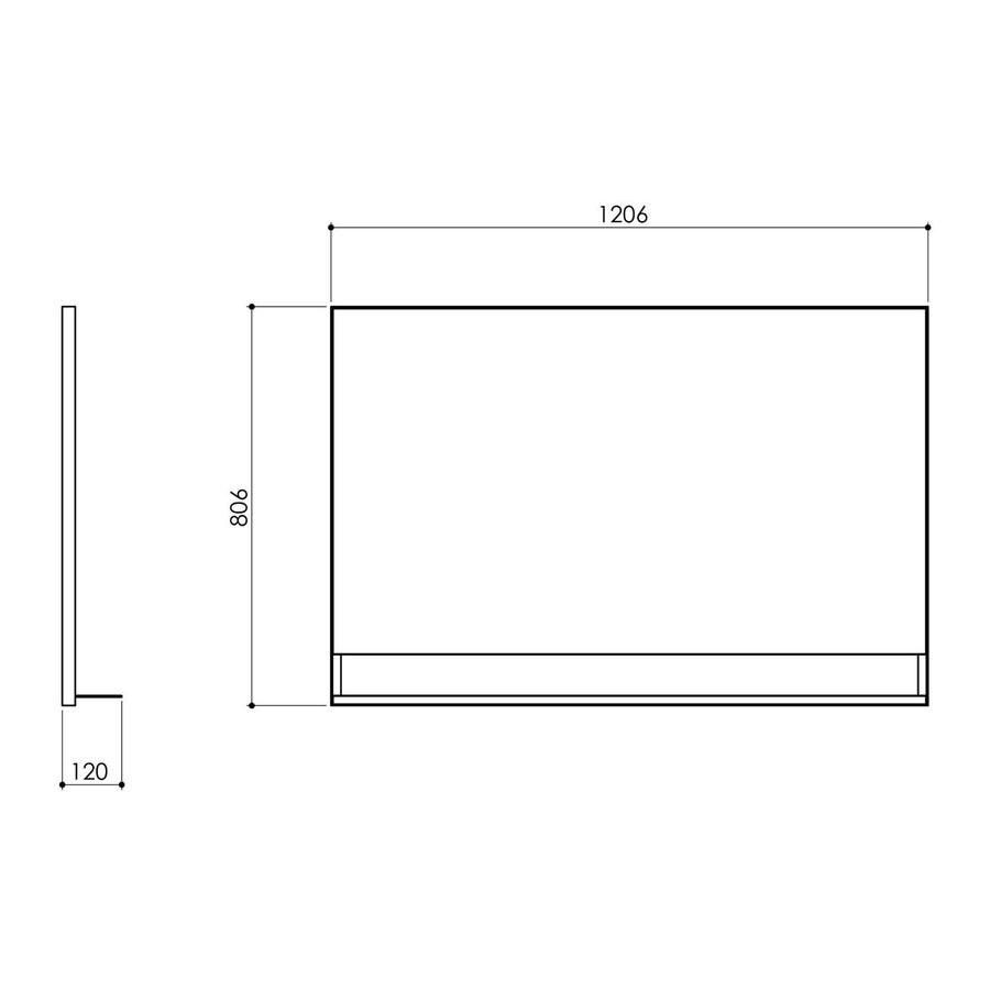 Badkamerspiegel met Planchet Boss & Wessing Reflect 120x80 cm Mat Zwart