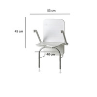 Douchezitting Etac Relax Armsteunen Rugleuning en Steunpoten 40x45 cm Kunststof Wit