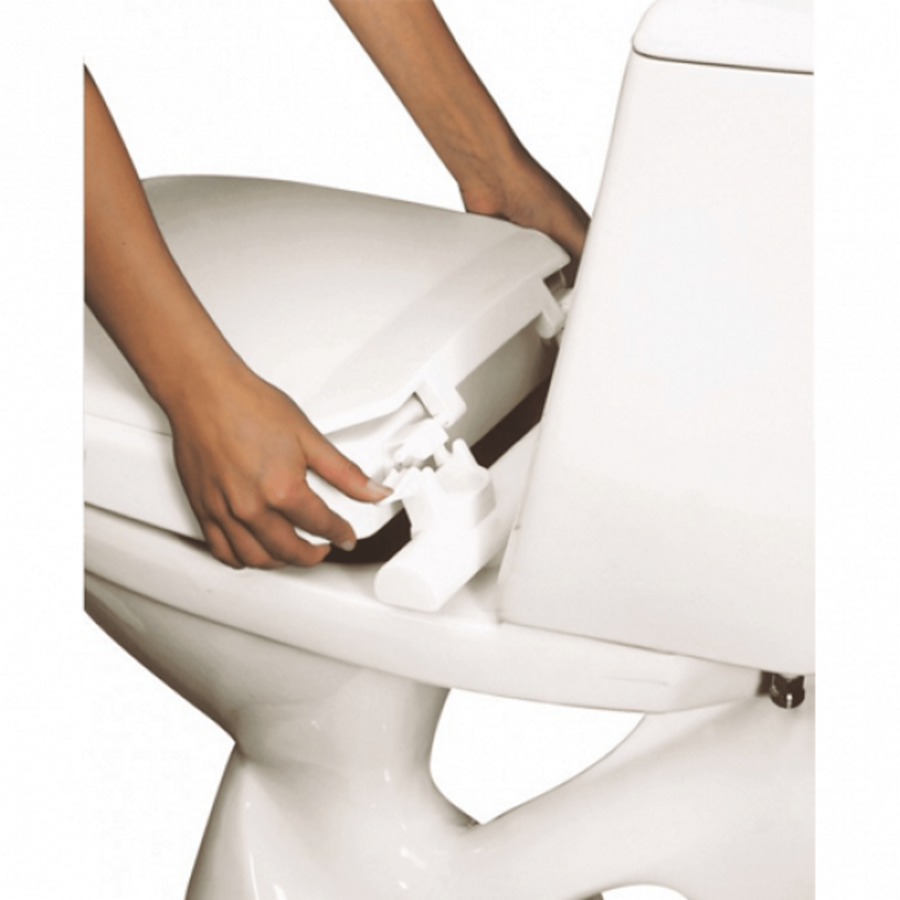 Toiletverhoger Etac Hi-Loo Vastgemonteerd met Deksel 6 cm Wit (draagvermogen tot 150 kg)