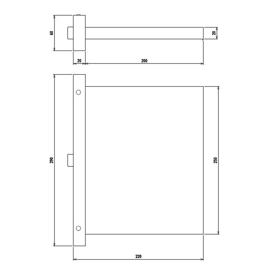 Waterval douchekop Mavesteel Frua 25x22x2 cm 304L Geborsteld RVS