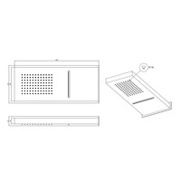 Regen douchekop Mavesteel Oceano met Waterval Rechthoekig 19x47.2 cm 304L Geborsteld RVS