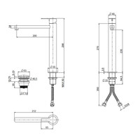 Wastafelmengkraan Mavesteel Isole 29.8cm met Click Waste 1-hendel Geborsteld RVS