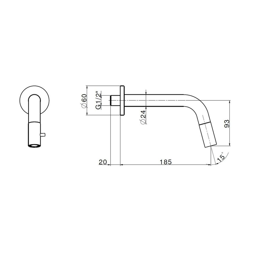 Fonteinkraan Inbouw Salenzi Giro Gegalvaniseerd Geborsteld Messing Koper
