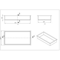 Inbouwnis Wiesbaden 30x60x10 cm RVS Mat Wit