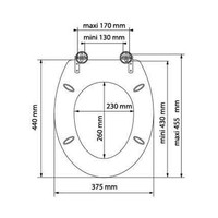 Toiletzitting Allibert Decor Orchidee 37,3x5,6x44,8 cm MDF Inox Scharnieren