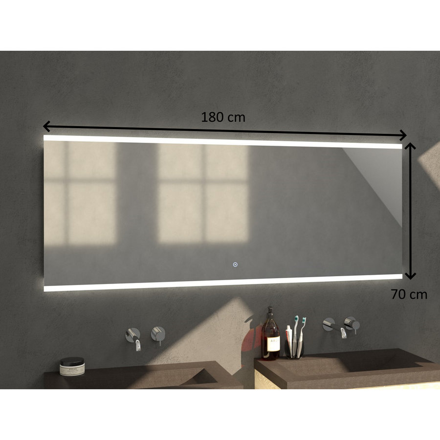 Badkamerspiegel met LED Verlichting Sanitop Twinlight 180x70x3 cm