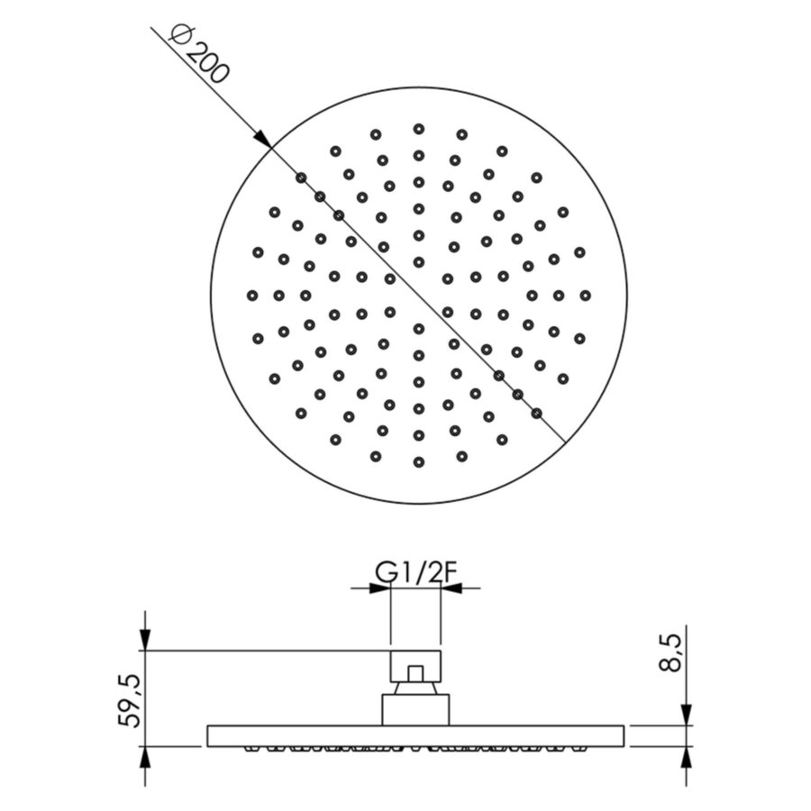 Regendoucheset Inbouw Salenzi Giro Gepoedercoat Messing Mat Zwart