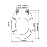 Toiletzitting Allibert Bolivia Geperst Hout 36,2x5,2x45 cm Glanzend Grijs