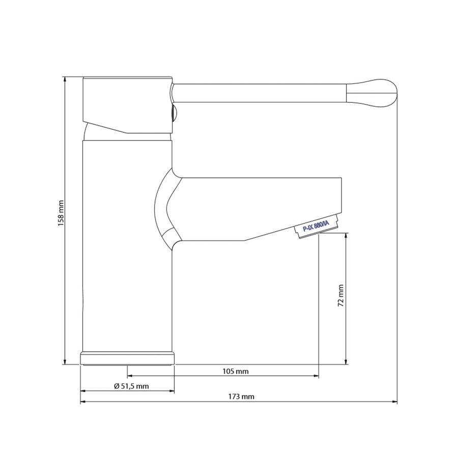 Wastafel Mengkraan Schutte Active Life Chroom