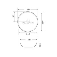 Opbouw Waskom Wiesbaden Kimo 28x28x10 cm Keramiek Mat Zwart