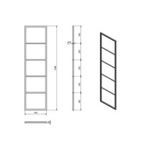 Handdoekrek Sapho SKA Industrial Staand 170x42 cm Mat Zwart