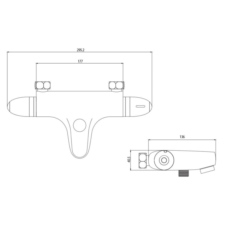 Thermostatische Badmengkraan Schutte Supra Chroom