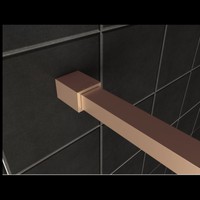 AQS Inloopdouche Pro Line Rookglas Geborsteld Brons Koper Profiel en Stang (ALLE MATEN)