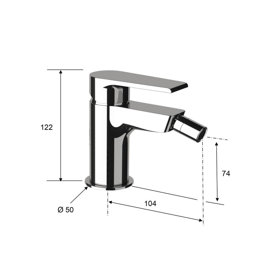 Bidetmengkraan Sapho KAI 1-hendel 12.2 cm Chroom