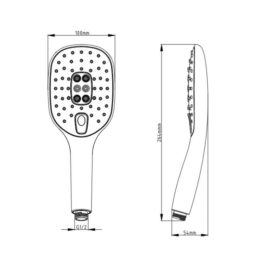 Handdouche Schutte Monza II 3 Functies Chroom