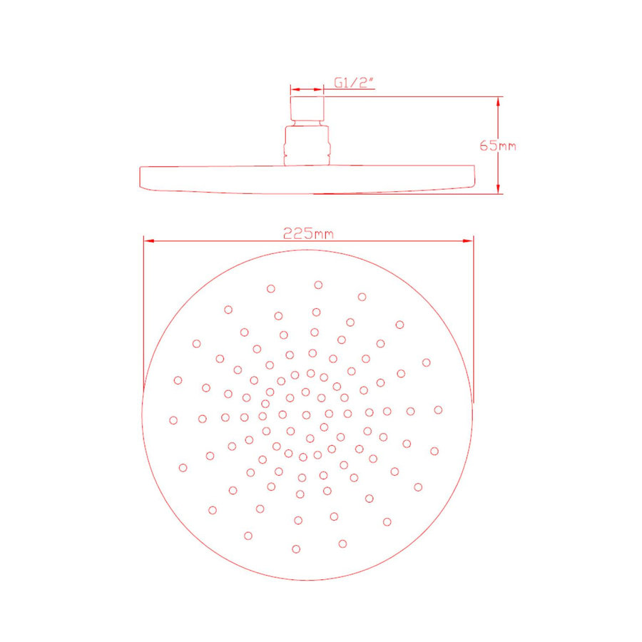 Regendouchekop Sapho Rond 22.5 cm Chroom