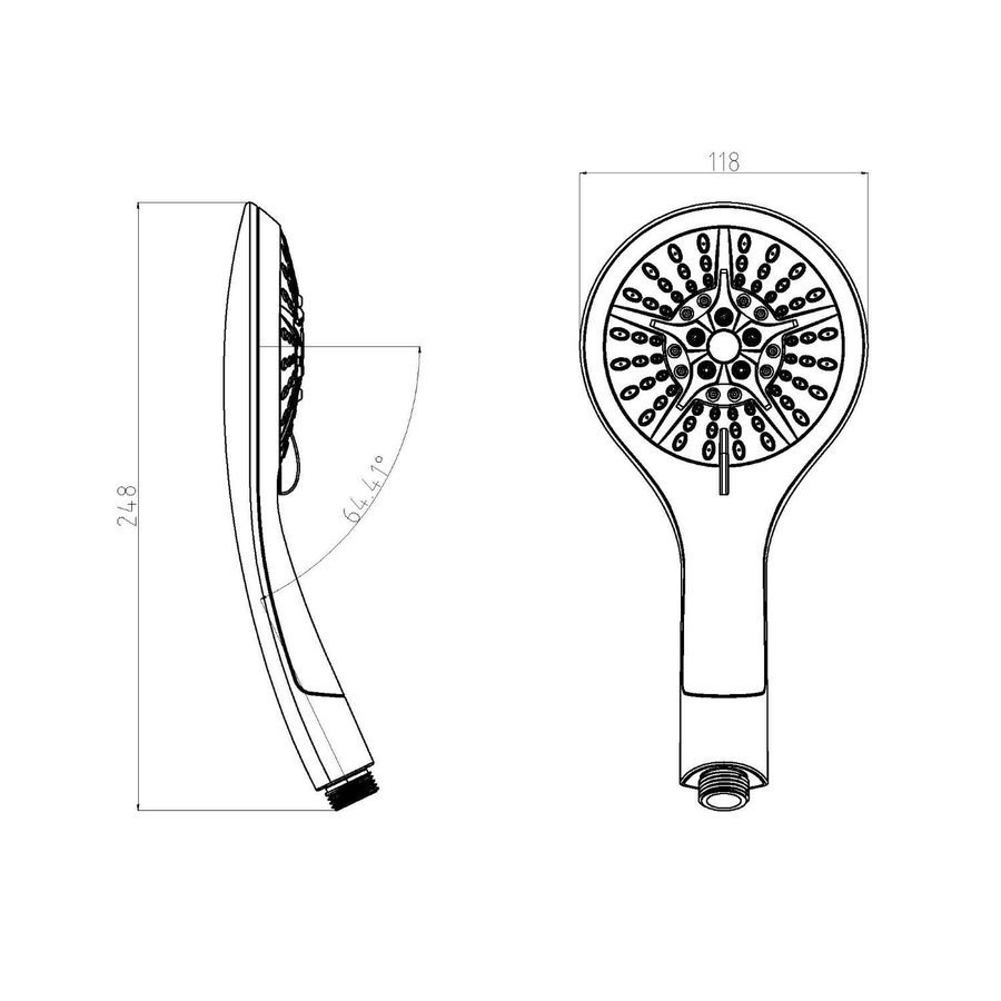 Handdouche Schutte Broadway 5 Functies Zwart Chroom