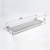 Dubbele Handdoekhouder Sapho X-Steel met Plankopslag 65 cm RVS