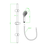 Doucheset Schutte Liana 5 Functies Stang 70cm Chroom