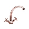 Sapho Wastafelmengkraan Sapho Antea 2-knop Gebogen Uitloop 26.5 cm Rose Goud