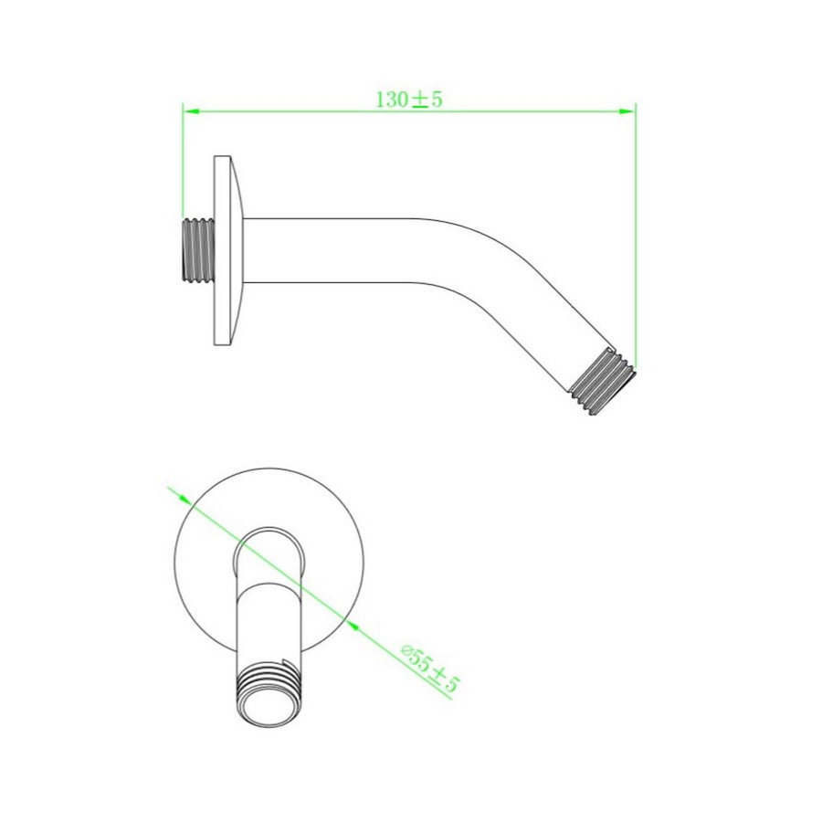 Aansluitboog Schutte Bastia 13.5cm Chroom