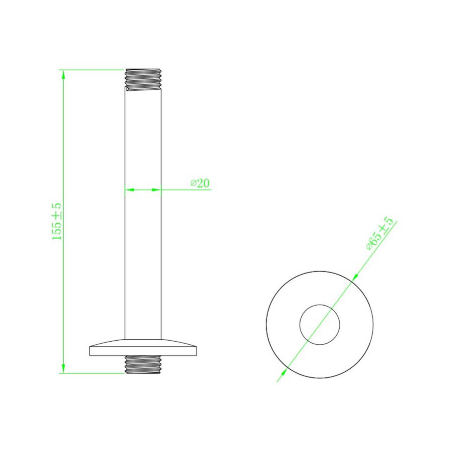 Dekaansluiting Schutte Dijon 15.5cm Chroom