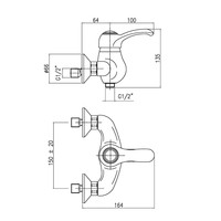 Opbouw Douchekraan Sapho Kirké Mengkraan 1-hendel Goud