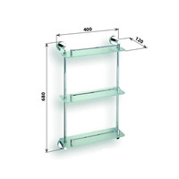 Drievoudige Glazen Flacon Sapho X-Round 40x68x12 cm Chroom