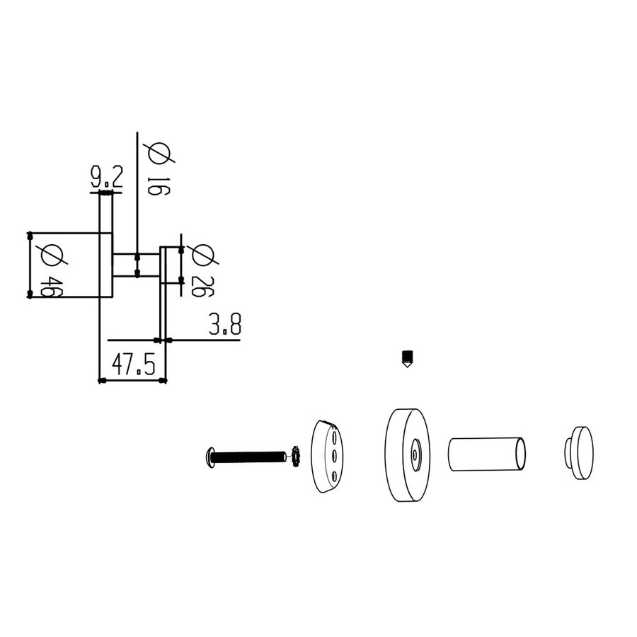 Handdoekhaak Schutte London Chroom