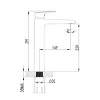 Wastafelmengkraan Sapho Timea 1-hendel Recht 29.1 cm Chroom