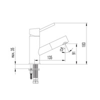 Wastafelmengkraan Sapho Paris 1-hendel Recht 18.3 cm met Uittrekbare Spray Chroom