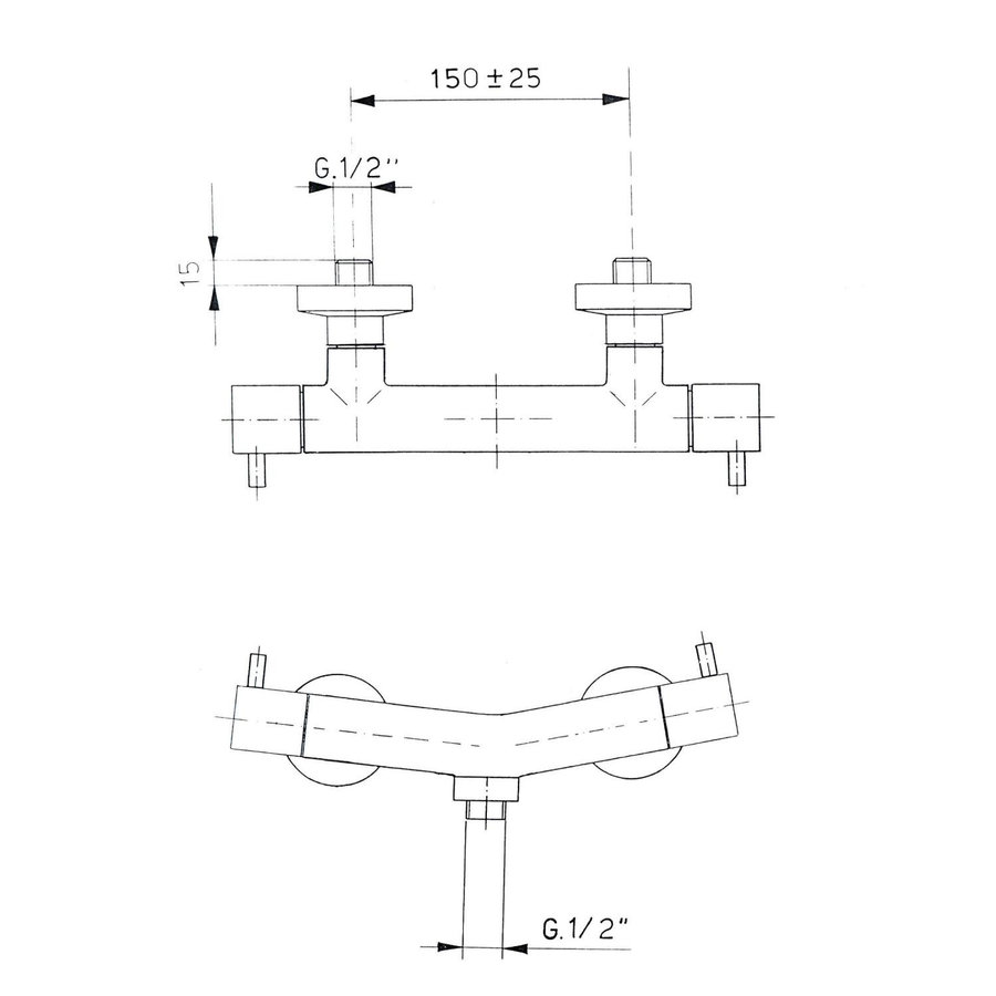 Opbouw Douchekraan Sapho Airtech Mengkraan Onder 2-knop Chroom