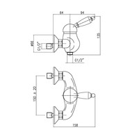 Opbouw Douchekraan Sapho Kirké Mengkraan Retro Wit 1-hendel Goud