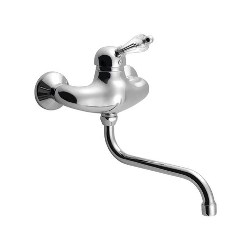 Badmengkraan Sapho Kirké 1-hendel Kristal Retro Uitloop Gebogen 20 cm Chroom 