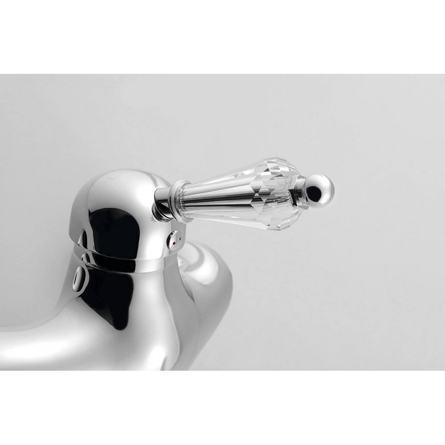 Badmengkraan Sapho Kirké 1-hendel Kristal Retro Uitloop Gebogen 20 cm Chroom